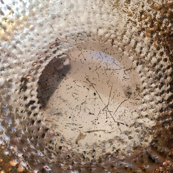 Large 14'' wide Creative Co-op Round Hammered Metal Bowl, Copper Finish - Picture 3 of 5